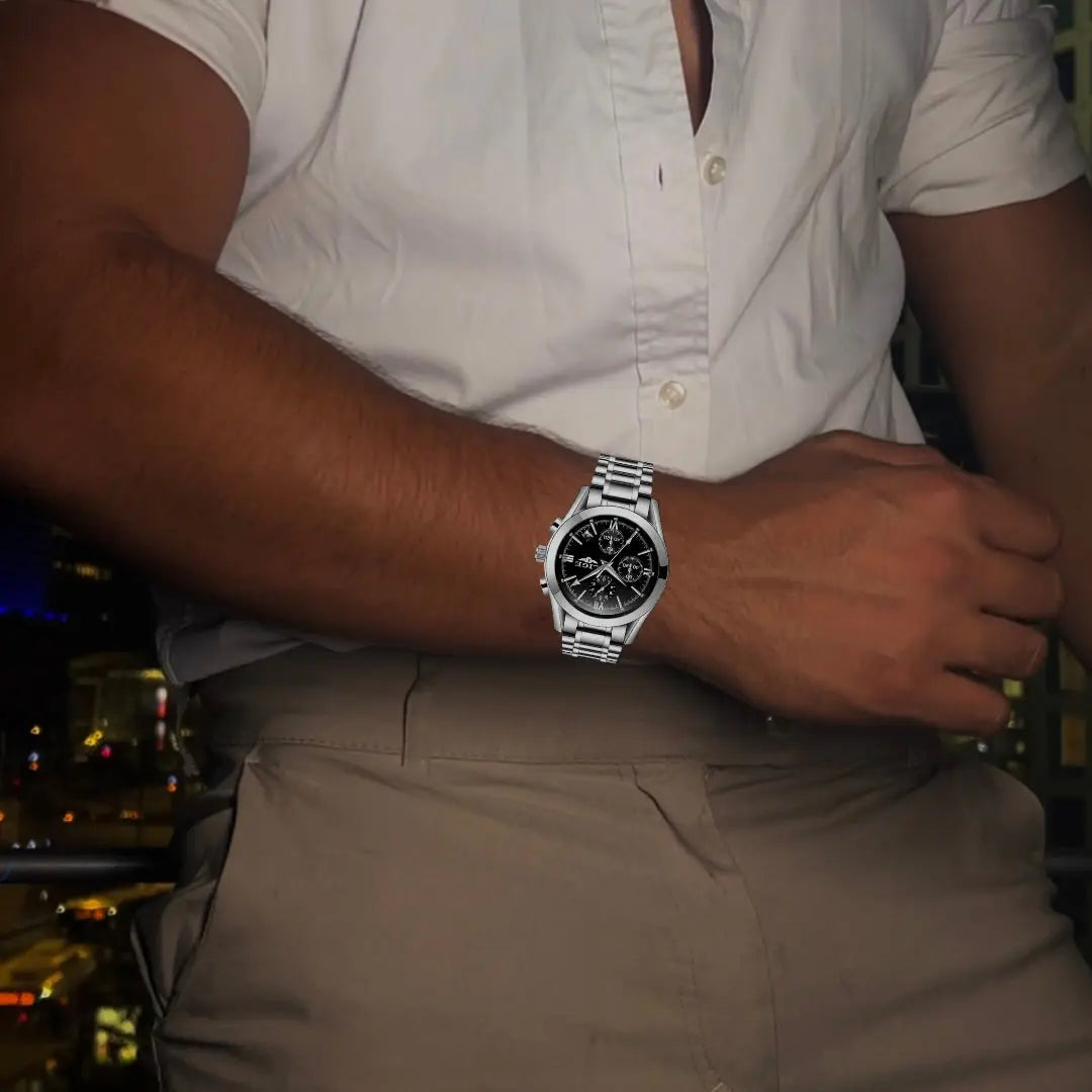 שעון עסקי לגברים סילבר topgentlemans