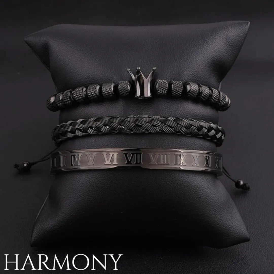 צמיד כתר יוקרתי גולד בלאק topgentlemans