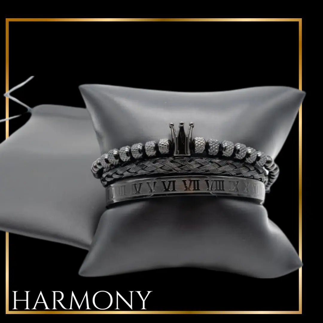 צמיד כתר יוקרתי גולד בלאק topgentlemans