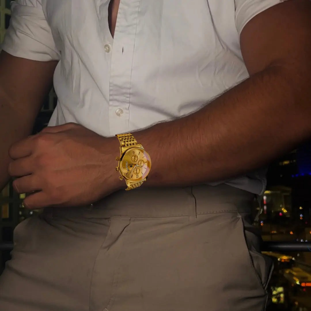 שעון יד קוורץ  לגברים אולבס גולד topgentlemans